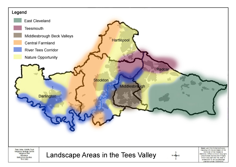Tees Valley Landscape Areas Map